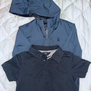 Volcom Windbreaker and Black Polo Duo